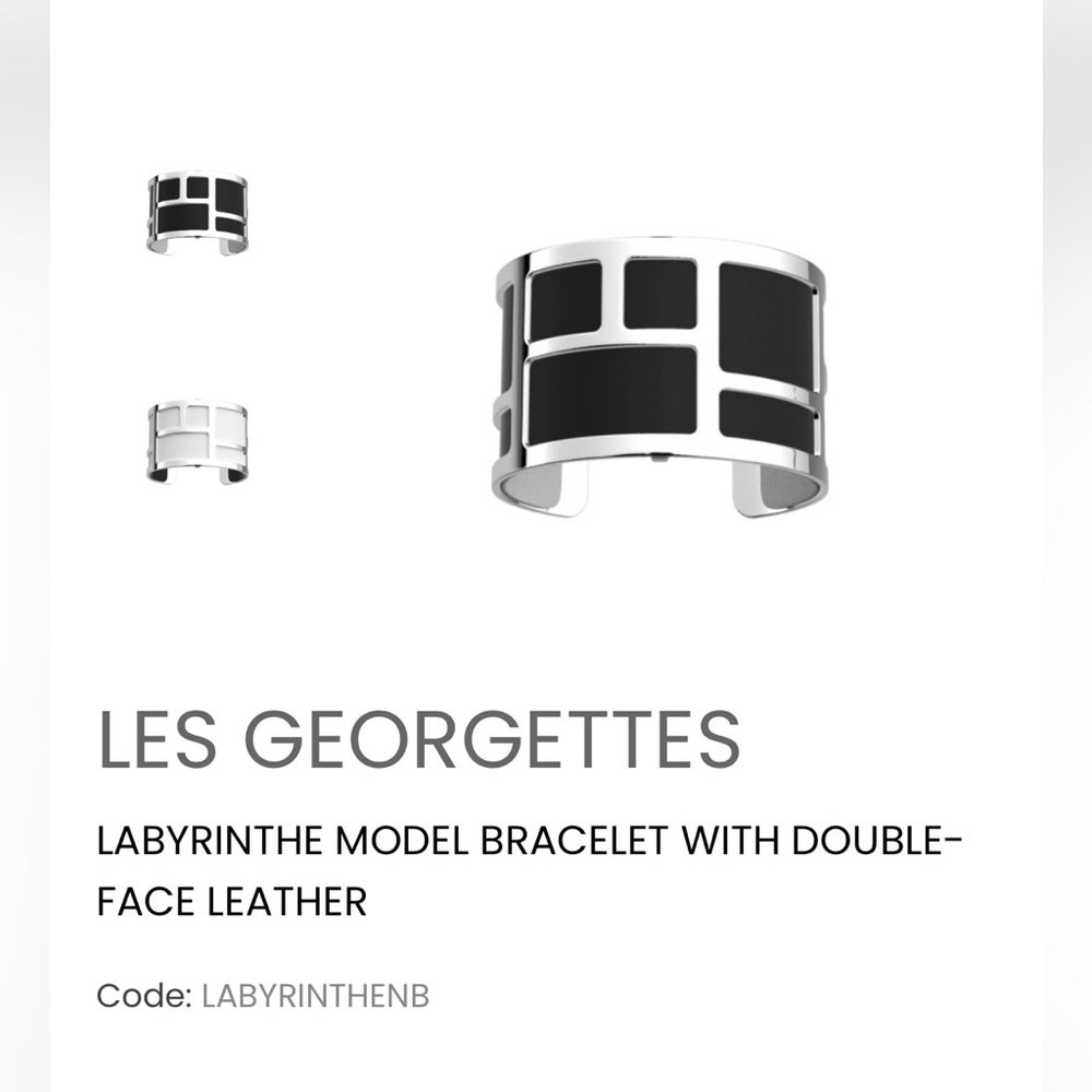 Les Georgettes labyrinthe bracelet double face leather. Gift boxed.